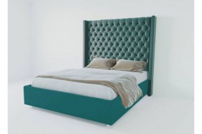 Кровать Версаль ЛЮКС с ПМ 800 (велюр бирюзовый) в Карталах - kartaly.ok-mebel.com | фото
