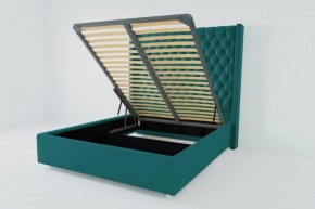Кровать Версаль ЛЮКС с ПМ 800 (велюр бирюзовый) в Карталах - kartaly.ok-mebel.com | фото 3