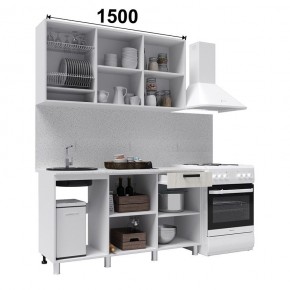 Кухня ДИОР 1500 (Белый/Дуб Крафт белый) в Карталах - kartaly.ok-mebel.com | фото 2