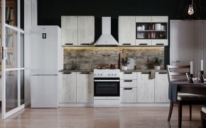 Кухня ДИОР 2 м со стеклом (белый/дуб крафт белый) в Карталах - kartaly.ok-mebel.com | фото