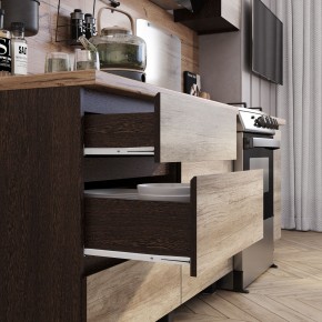 Кухня Энигма 1.6 м (венге/дуб каньон) в Карталах - kartaly.ok-mebel.com | фото 2