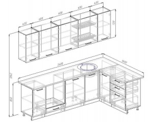 Кухня угловая Антрацит 2600х1600 (Стол. 38мм) в Карталах - kartaly.ok-mebel.com | фото 2