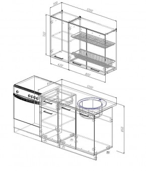 Кухонный гарнитур Антрацит 1200 (Стол. 26мм) в Карталах - kartaly.ok-mebel.com | фото 2