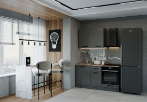 Кухонный гарнитур Антрацит 1600 (Стол. 38мм) в Карталах - kartaly.ok-mebel.com | фото