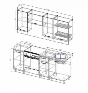 Кухонный гарнитур Антрацит 2000 (Стол. 26мм) в Карталах - kartaly.ok-mebel.com | фото 2