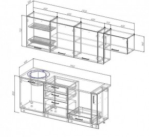 Кухонный гарнитур Антрацит 2550 (Стол. 38мм) в Карталах - kartaly.ok-mebel.com | фото 3