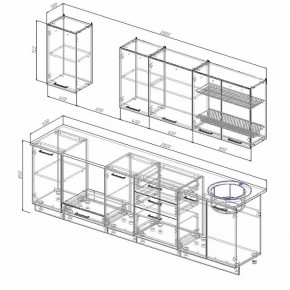 Кухонный гарнитур Антрацит 2800 (Стол. 26мм) в Карталах - kartaly.ok-mebel.com | фото 2