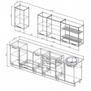 Кухонный гарнитур Антрацит 2800 (Стол. 38мм) в Карталах - kartaly.ok-mebel.com | фото 3