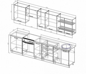 Кухонный гарнитур Антрацит 3000 (Стол. 26мм) в Карталах - kartaly.ok-mebel.com | фото 2