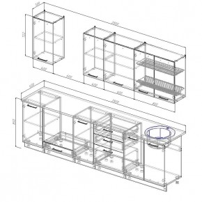 Кухонный гарнитур Дели 2800 (Стол. 26мм) в Карталах - kartaly.ok-mebel.com | фото 2