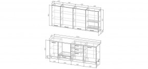 Кухонный гарнитур Санторини 2200 h 950 (Стол. 26мм) в Карталах - kartaly.ok-mebel.com | фото 2