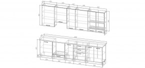 Кухонный гарнитур Санторини 3000 h950 (Стол. 38мм) в Карталах - kartaly.ok-mebel.com | фото 2
