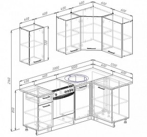 Кухонный гарнитур угловой Графика 2000х1200 (Стол. 38мм) в Карталах - kartaly.ok-mebel.com | фото 2