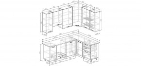 Кухонный гарнитур угловой Каппучино 2200*1600 h 950 (Стол. 38мм) в Карталах - kartaly.ok-mebel.com | фото 2