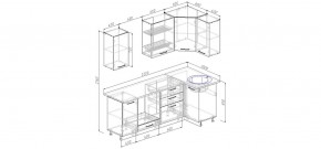 Кухонный гарнитур угловой Капри 2200х1000 (Стол. 38мм) в Карталах - kartaly.ok-mebel.com | фото 2