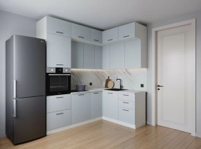 Кухонный гарнитур угловой Смоки 2200*1700 (Стол. 38мм) в Карталах - kartaly.ok-mebel.com | фото