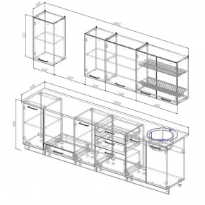 Кухонный гарнитур Вегас 2800 (Стол. 26мм) в Карталах - kartaly.ok-mebel.com | фото 2