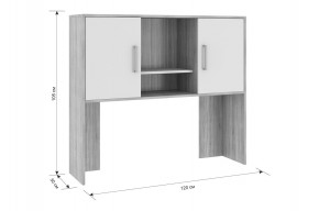 ЛАЙТ 2 Надстройка стола компьютерного (1200) дуб сонома в Карталах - kartaly.ok-mebel.com | фото