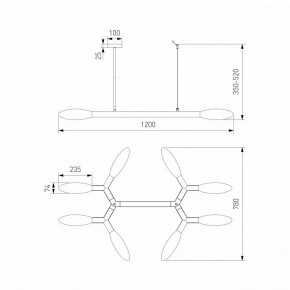 Люстра на штанге Eurosvet Covalent 30180 черный в Карталах - kartaly.ok-mebel.com | фото 3