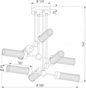 Люстра на штанге Eurosvet Oriens 60166/8 латунь в Карталах - kartaly.ok-mebel.com | фото 3
