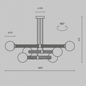 Люстра на штанге Maytoni Teatro MOD287PL-06BS в Карталах - kartaly.ok-mebel.com | фото 3
