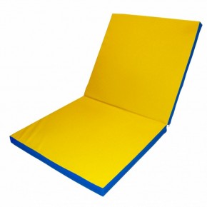 Мат гимнастический 2х1х0,1м складной цв. синий-желтый в Карталах - kartaly.ok-mebel.com | фото