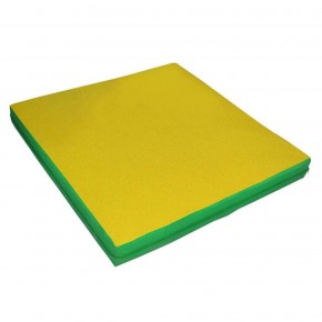 Мат гимнастический, квадратный. Длина 1 м, ширина 1 м, толщина: 10 см зеленый-желтый   в Карталах - kartaly.ok-mebel.com | фото