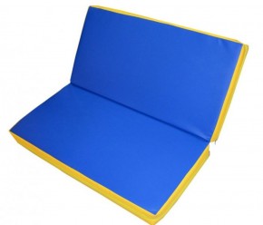 Мат гимнастический 1х1х0,08м складной цв. синий-желтый в Карталах - kartaly.ok-mebel.com | фото 1
