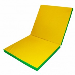 Мат гимнастический 2х1х0,1м складной цв. зеленый-желтый в Карталах - kartaly.ok-mebel.com | фото