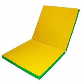 Мат гимнастический 2х1х0,08м складной цв. зеленый-желтый в Карталах - kartaly.ok-mebel.com | фото 1