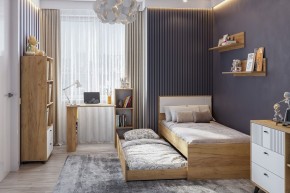 МИЛАН Детская (Дуб Золотой/Белый матовый) в Карталах - kartaly.ok-mebel.com | фото 47