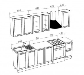 МИЛАНО Кухонный гарнитур 2,0 м Компоновка №1 (Орех) в Карталах - kartaly.ok-mebel.com | фото 3