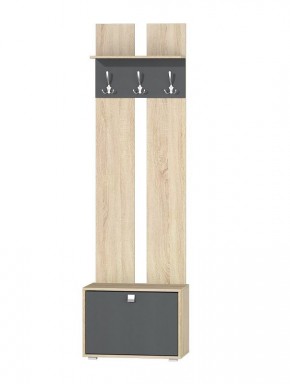 Монако-2 Вешалка с тумбой ВШ-01 (Дуб Сонома/Графит) в Карталах - kartaly.ok-mebel.com | фото