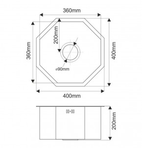 Мойка D400B Octavia MELANA Profline 1,2/200 ГРАФИТ врезная фигурная D400B в Карталах - kartaly.ok-mebel.com | фото 3