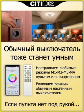 Накладной светильник Citilux Диамант Смарт CL713A30G в Карталах - kartaly.ok-mebel.com | фото 6