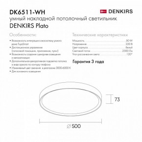 Накладной светильник Denkirs PLATO DK6511-WH/1 в Карталах - kartaly.ok-mebel.com | фото 10