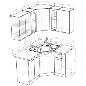 ОЛЬГА Кухонный гарнитур Оптима 2 (1500*1300 мм) в Карталах - kartaly.ok-mebel.com | фото 2