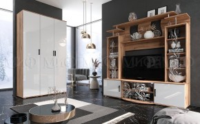 Пенал Виста (Белый глянец/Дуб крафт) в Карталах - kartaly.ok-mebel.com | фото 3