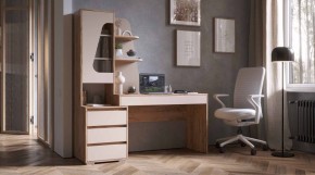 ПИФАГОР Стол компьютерный (дуб вотан/кашемир) в Карталах - kartaly.ok-mebel.com | фото