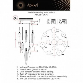 Подвесная люстра Aployt Emilin APL.854.06.47 в Карталах - kartaly.ok-mebel.com | фото 2