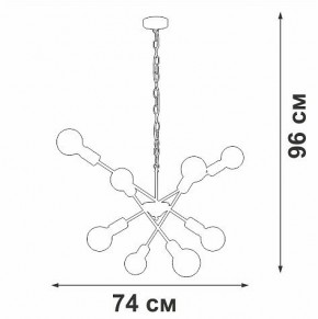 Подвесная люстра Vitaluce V4750 V4750-1/8 в Карталах - kartaly.ok-mebel.com | фото 2
