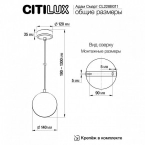Подвесной светильник Citilux Адам Смарт CL228B011 в Карталах - kartaly.ok-mebel.com | фото 5