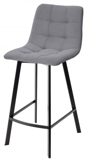 Полубарный стул CHILLI-QB SQUARE серый #27, велюр / черный каркас (H=66cm) М-City в Карталах - kartaly.ok-mebel.com | фото