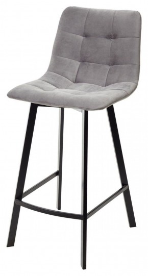 Полубарный стул CHILLI-QB SQUARE светло-серый #26, велюр / черный каркас (H=66cm) М-City в Карталах - kartaly.ok-mebel.com | фото