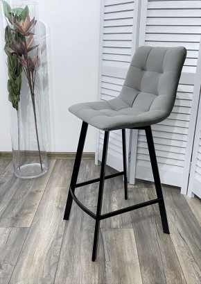Полубарный стул CHILLI-QB SQUARE светло-серый #26, велюр / черный каркас (H=66cm) М-City в Карталах - kartaly.ok-mebel.com | фото 2