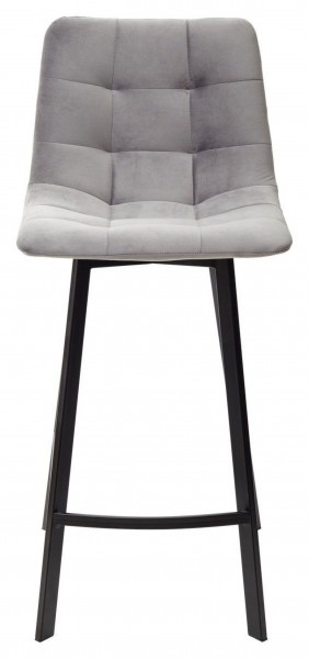 Полубарный стул CHILLI-QB SQUARE светло-серый #26, велюр / черный каркас (H=66cm) М-City в Карталах - kartaly.ok-mebel.com | фото 3