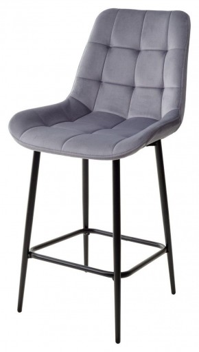 Полубарный стул ХОФМАН, цвет H-14 Серый, велюр / черный каркас H=63cm М-City в Карталах - kartaly.ok-mebel.com | фото 1