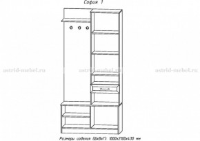 Прихожая София 1 в Карталах - kartaly.ok-mebel.com | фото 2