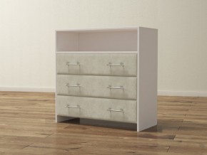 PROxSON Комод Varna (ЛДСП Белая+ткань Белый/Savana Milk (молочный)) 90x40 в Карталах - kartaly.ok-mebel.com | фото