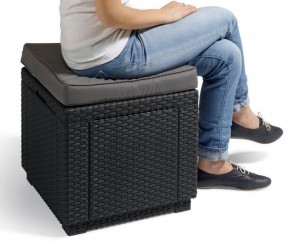 Пуфик Куб с подушкой (Cube with cushion) графит - прохладный серый в Карталах - kartaly.ok-mebel.com | фото 2